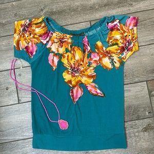 Limited (Outback Red) blue floral top🌸💐